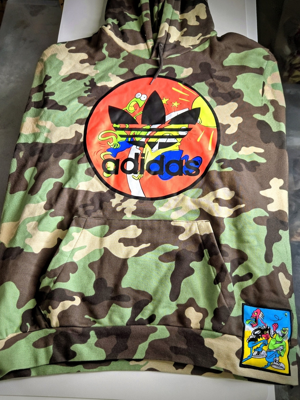 Adidas Originals x Jeremy Scott Camo Graphic Hoodie H53373 Multi - Rare Men's L - Picture 7 of 9